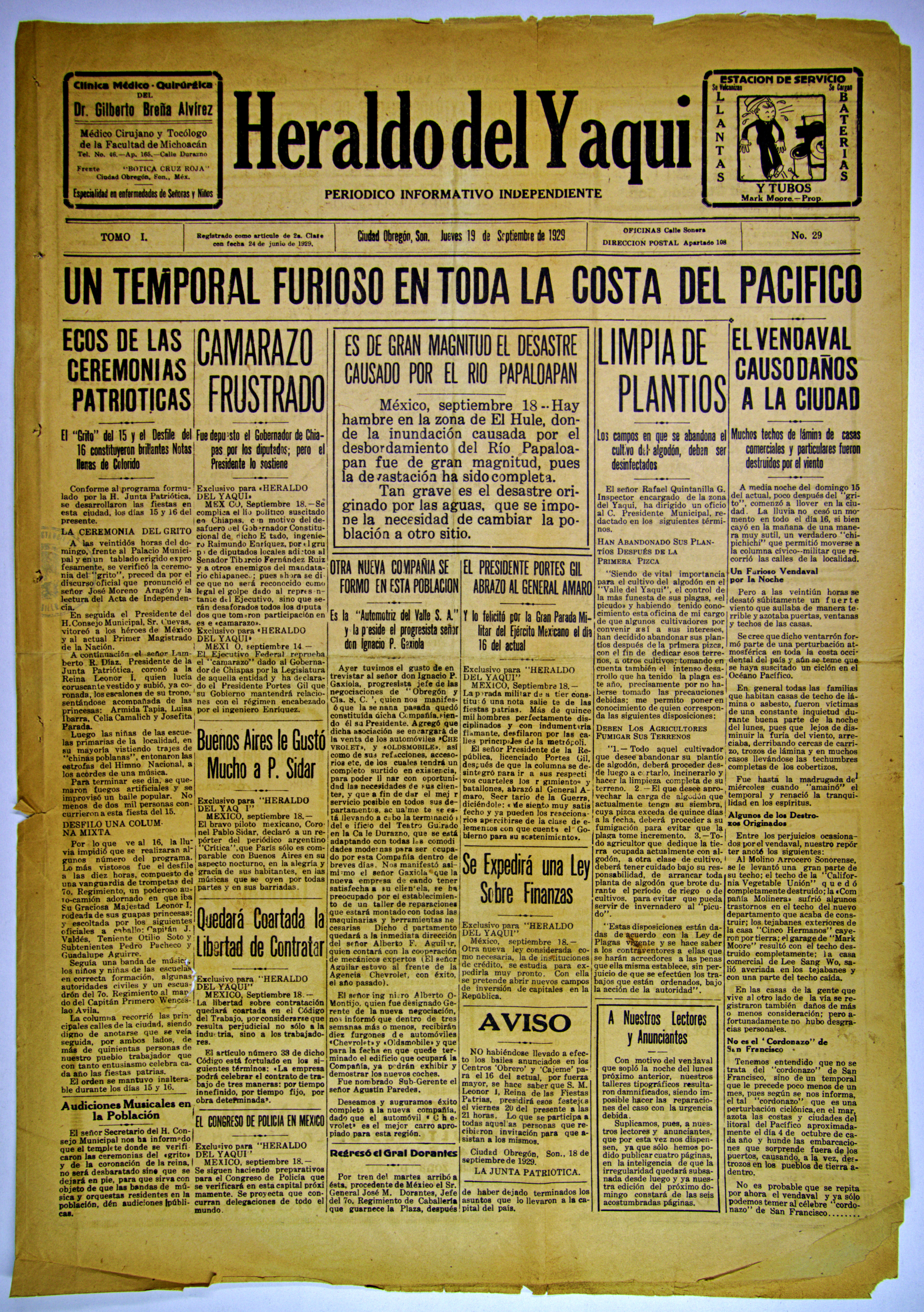 Ejemplar de El Heraldo del Yaqui