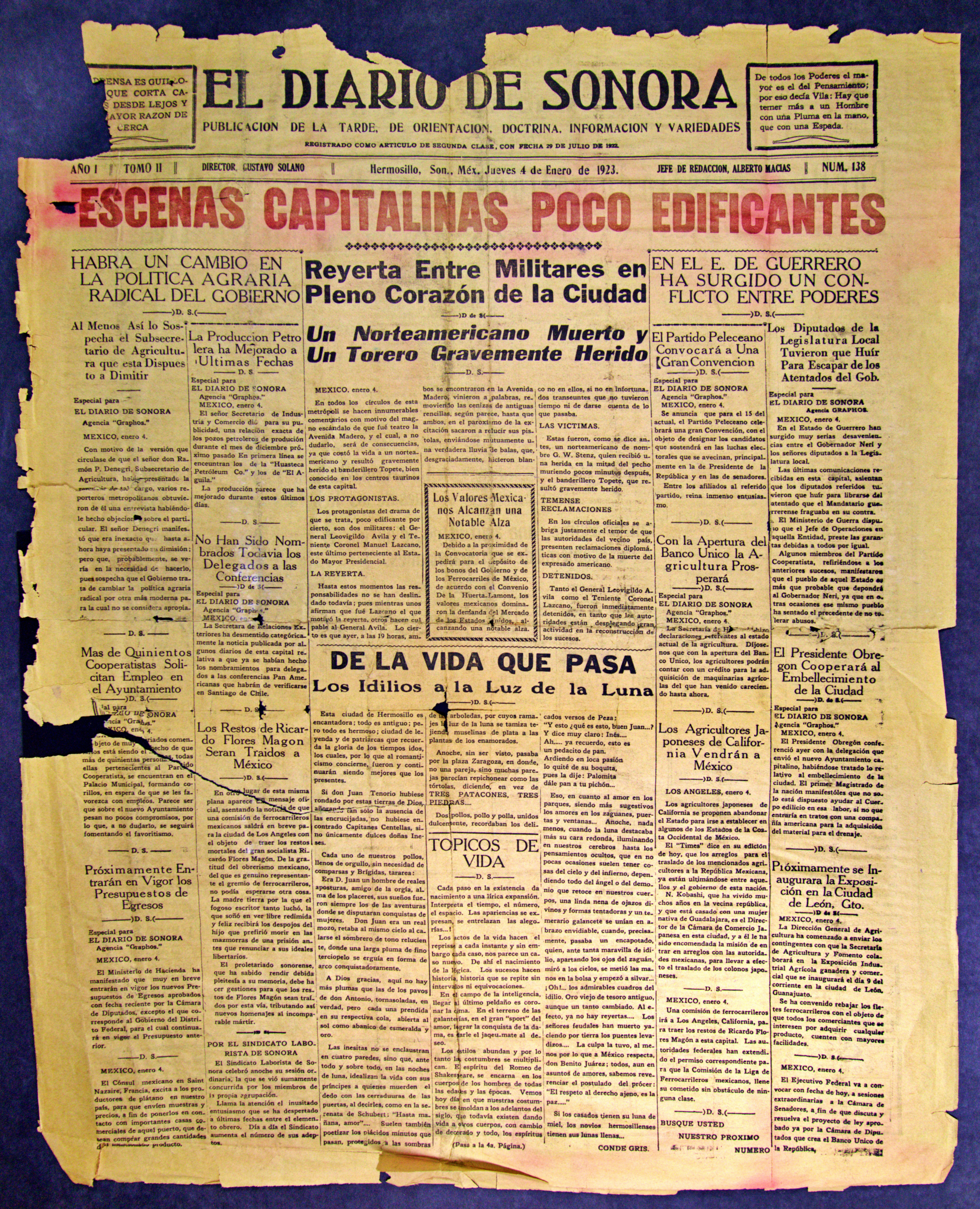 Ejemplar de El Diario de Sonora