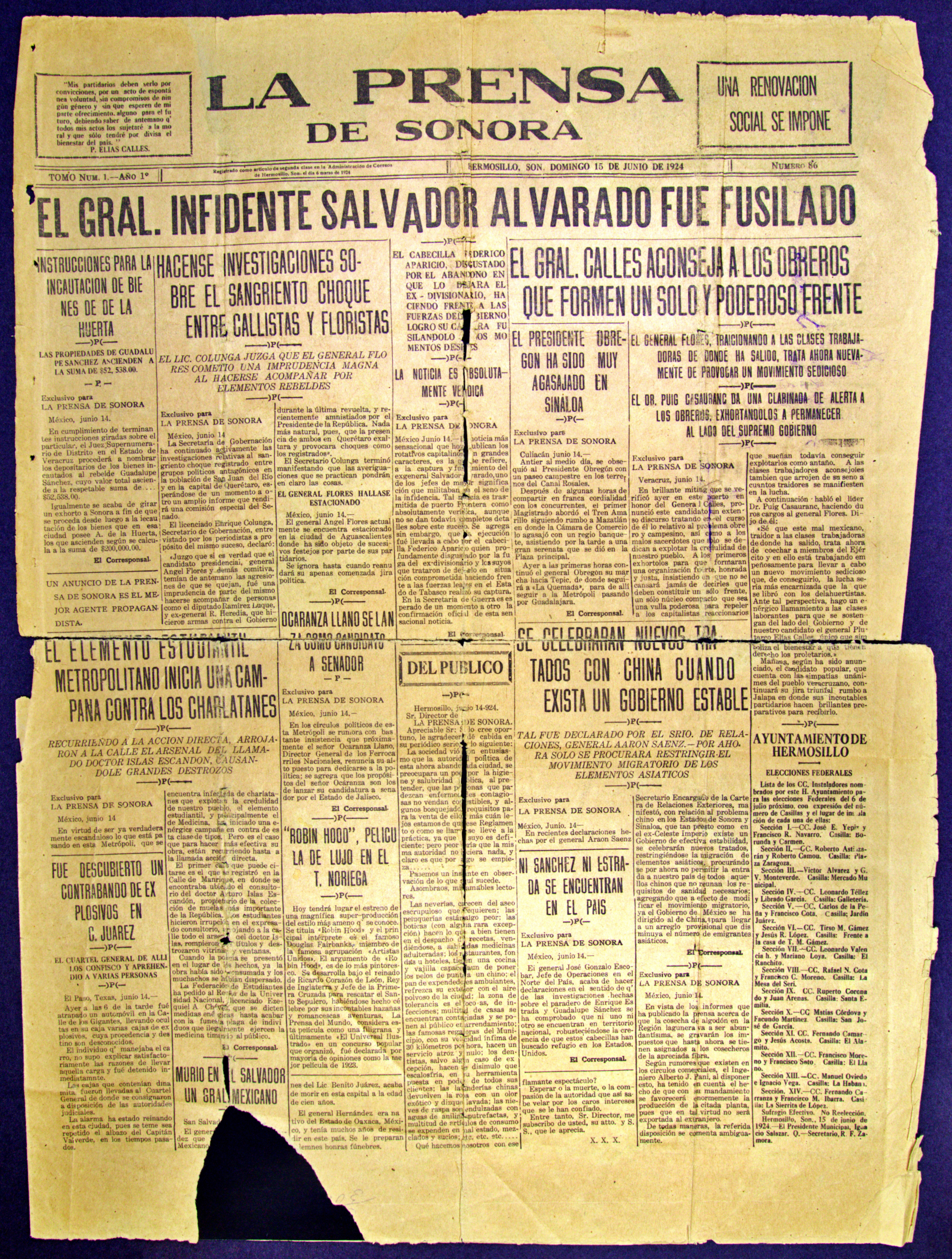 Ejemplar de La Prensa