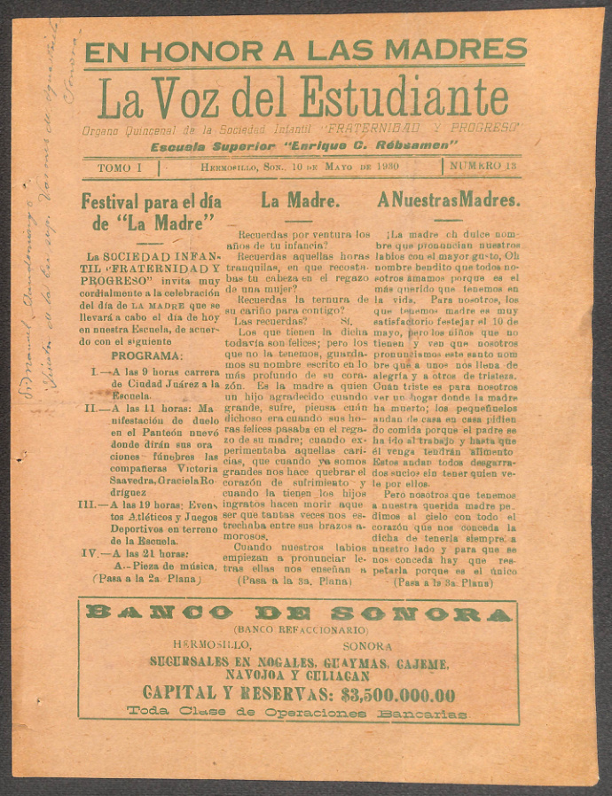 Ejemplar de La Voz del Estudiantes
