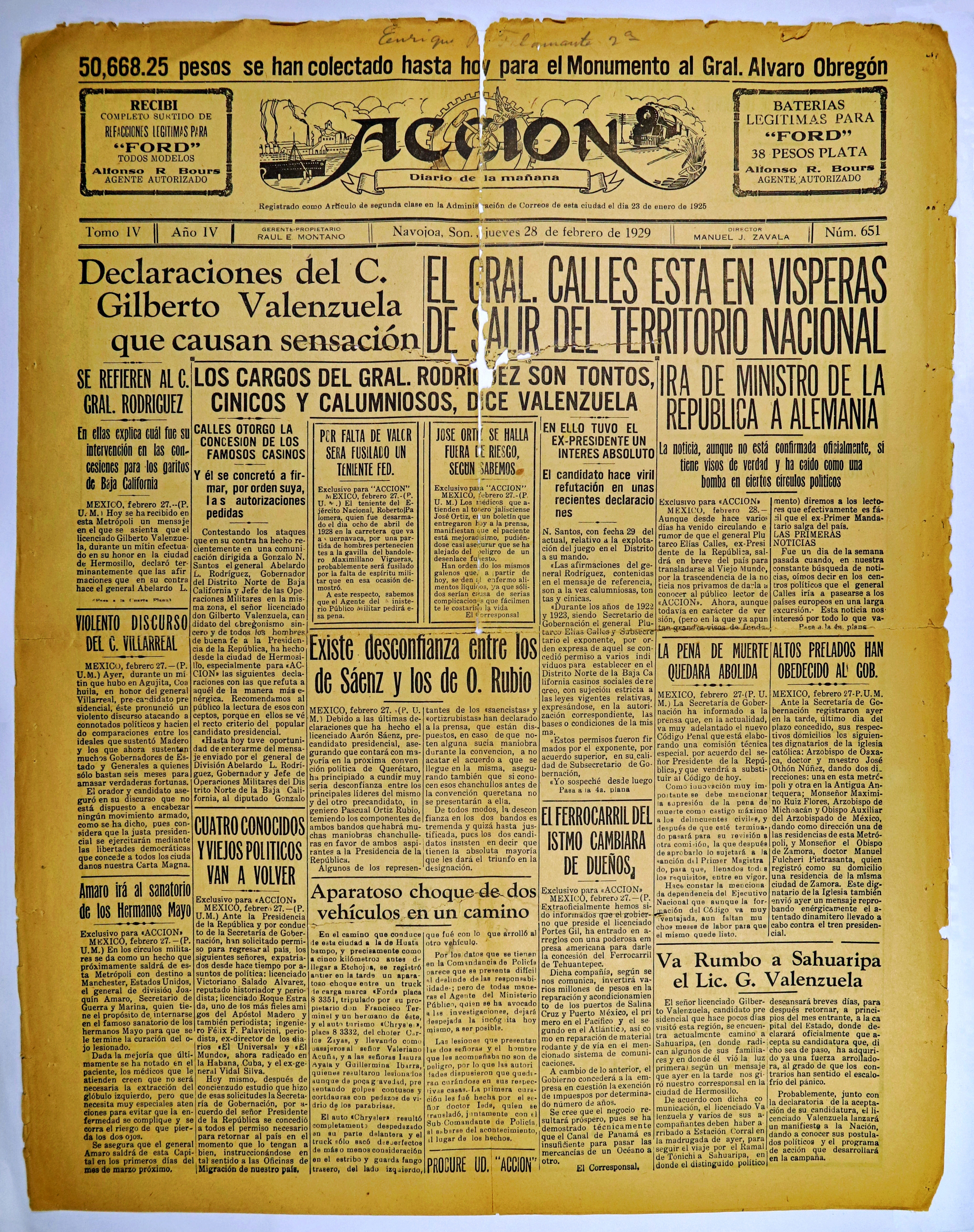 Ejemplar de Acción