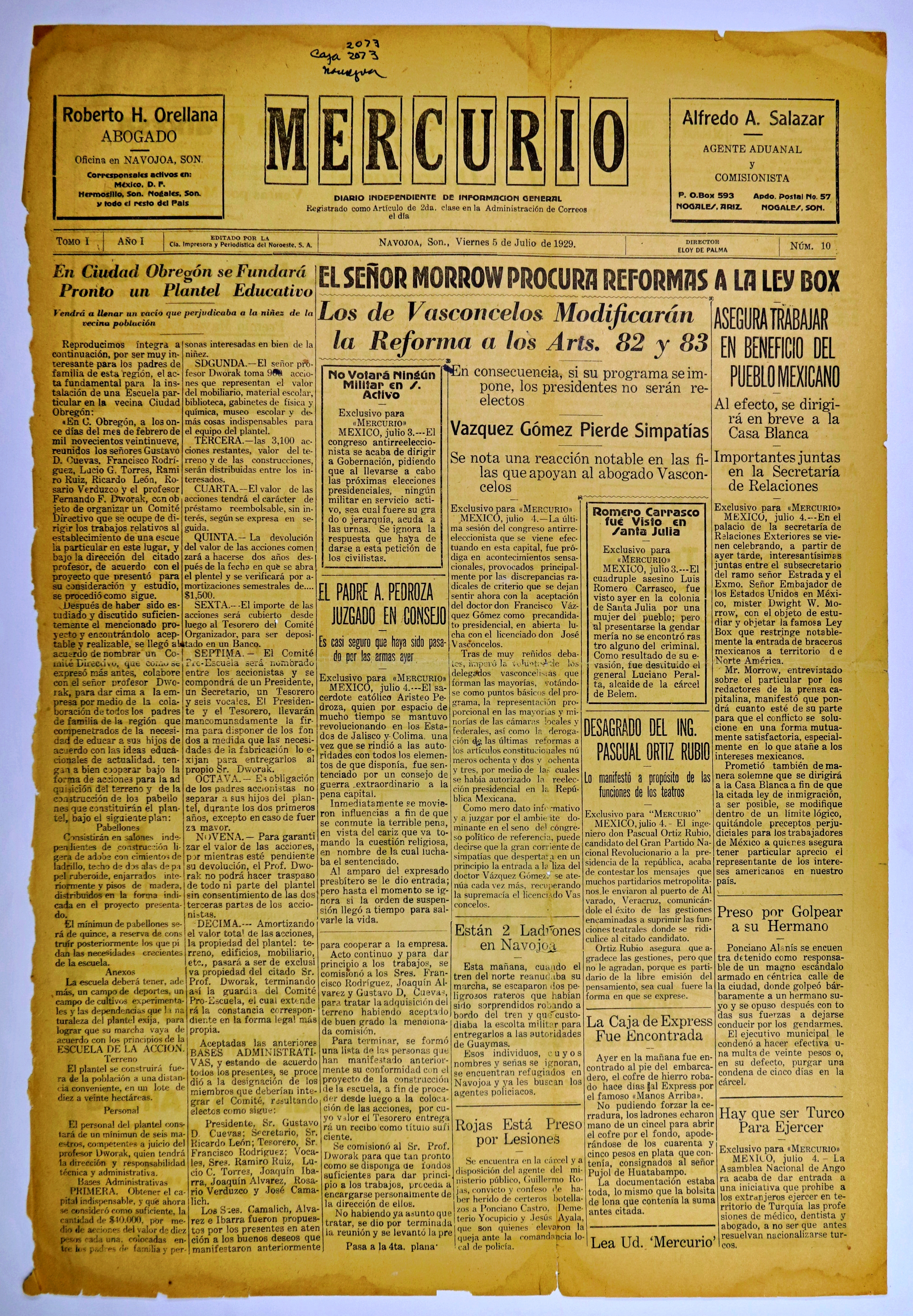 Ejemplar de El Mercurio