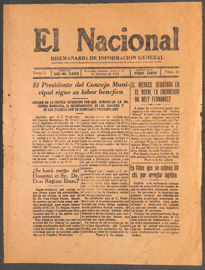 Ejemplar de El Nacional