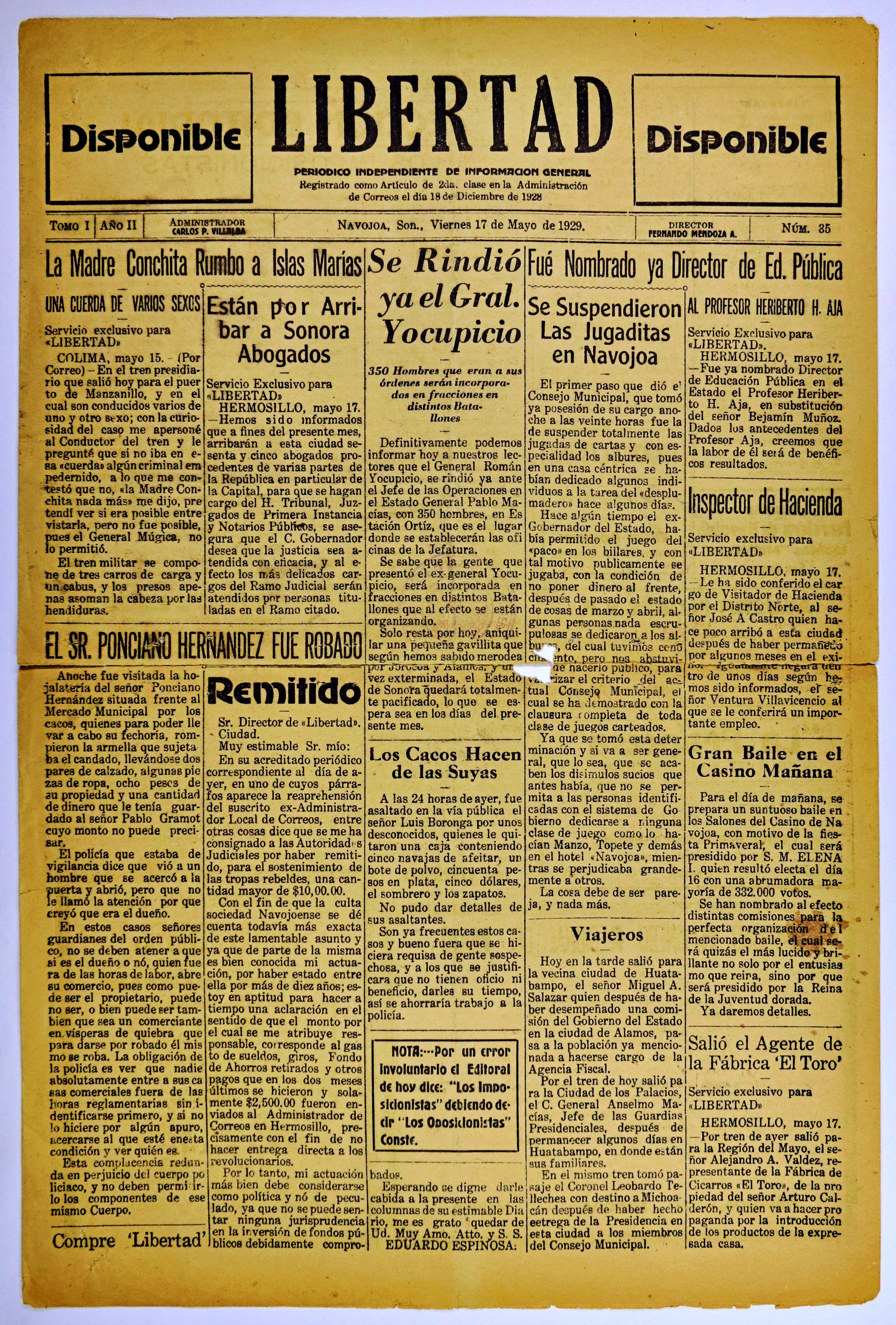 Ejemplar de La Libertad