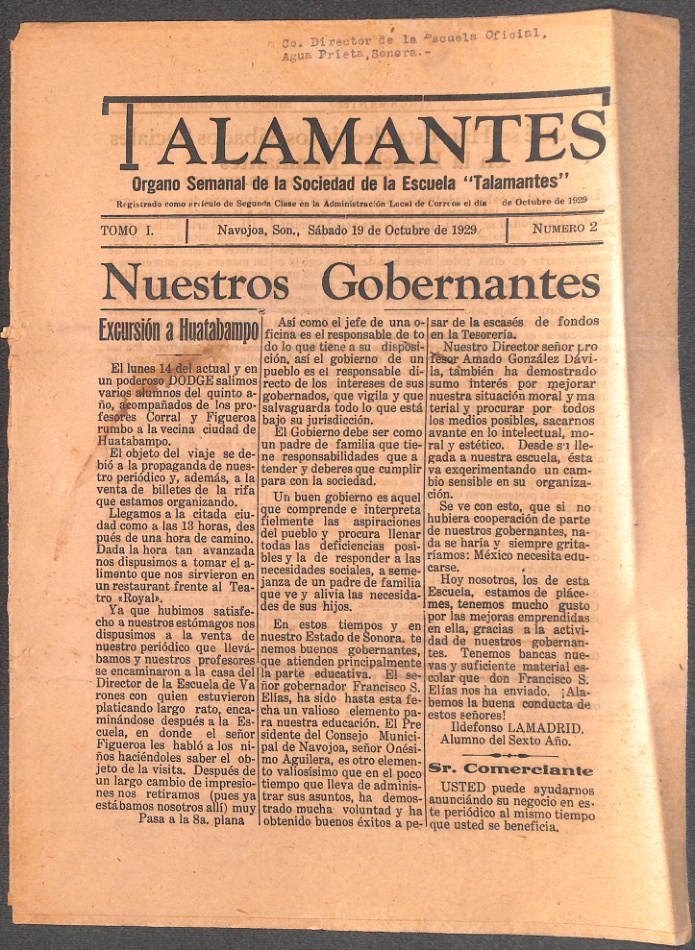 Ejemplar de Talamantes